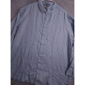 Cubavera Shirt Men 3XLT 3XL TALL 100% Linen Beach Blue Casual Beach Florida READ